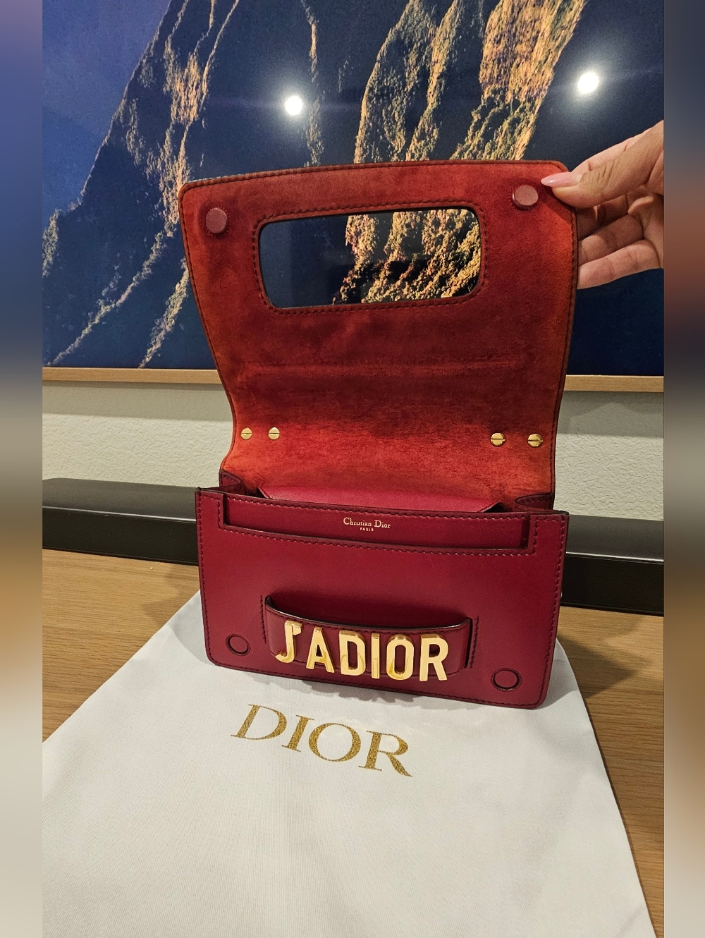 Dior J'ADIOR Shoulder Bag in Deep Red with Gold Hardware - Picture 8 of 10